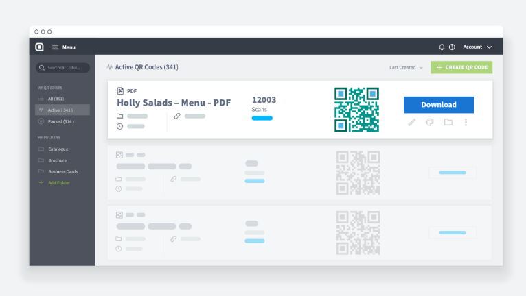 Finish up by downloading the QR Code and integrate into the medium you'll print it on